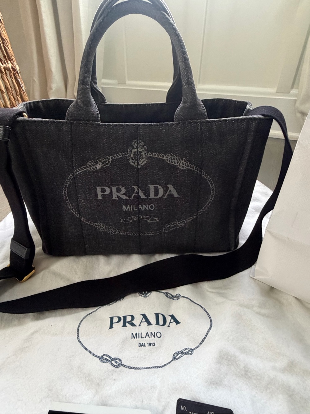 Prada Denim Canapa Tote
